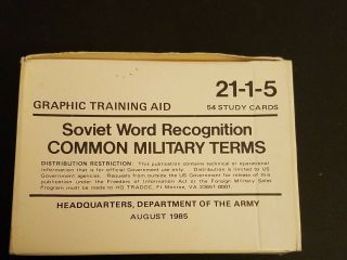Soviet Word Recognition Graphic Training Aid Common Military Terms 1985 21 - 1 - 5
