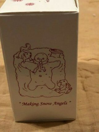 June Mckenna Christmas Figurine " Making Snow Angels " Nib (b)