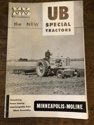 Minneapolis Moline Industrial Wheelers Ub Tractors Advertising Sales Brochure