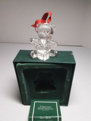 Waterford Marquis Crystal Teddy Bear Ornament Christmas Endearment
