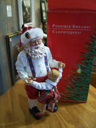 1999 Clothtique Santa Christmas Dance Possible Dreams 10 3/4 " W/ Box Signed