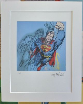 ANDY WARHOL SUPERMAN SIGNED HAND NUMBERED LITHOGRAPH MATTED 2