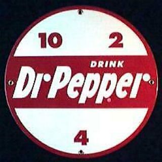 Dr.  Pepper Round Porcelain Overlay Metal Sign Nr