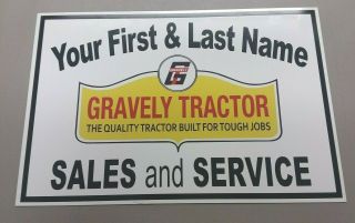 Personalized Gravely Tractor Aluminum Name Sign