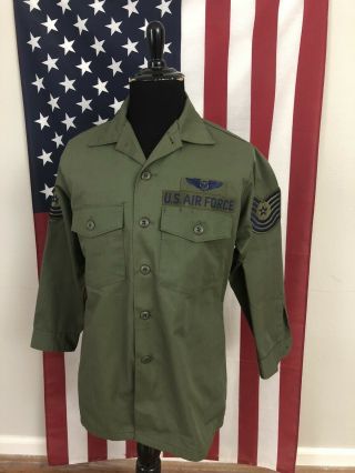 Vtg 70s Us Air Force Utility Shirt Men 16.  5 X 32 Large Military Usaf Og - 507 C870