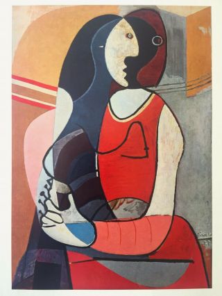 Pablo Picasso Rare Vintage 1955 Authentic Lithograph Print " Seated Woman " 1927