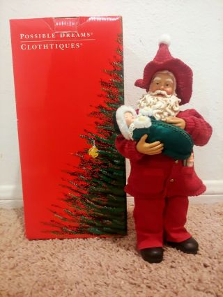 Clothtique Possible Dream North Pole Nanny Santa Claus W Baby Christmas Figurine