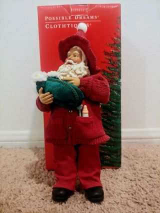 Clothtique Possible Dream North Pole Nanny Santa Claus w Baby Christmas Figurine 2