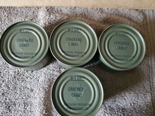 Post Vietnam Era Us Military 1980 C Rations Crackers Candy Shape 4 Cans