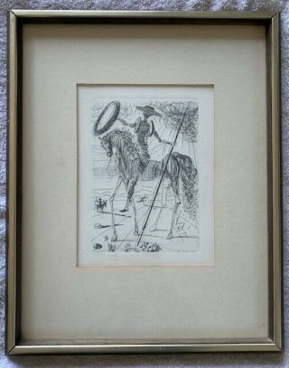 Salvador Dali - Don Quixote - Vintage Etching Signed Collectors Guild -