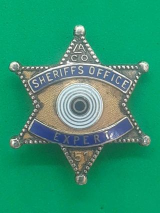 Vintage 1951 Los Angeles County Sheriff Expert Shooting Pin