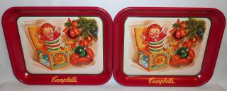 (2) Vintage Xmas Pop Goes The Campbell Kid Trays Old Stock 13 " X 10.  5 " 1995