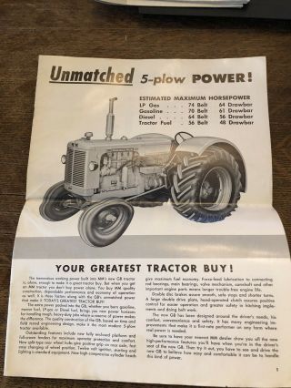 Minneapolis Moline Industrial Wheelers GB Tractors Advertising Sales Brochure 2