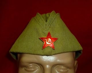 1984 Russian Soviet Army Soldier Field Uniform Cotton Pilotka Cap Ussr Sz 59