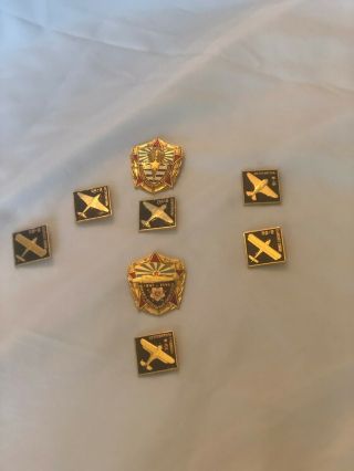 Russian Military Air - Force Badge Medal Pin Set Wwii 1941 - 45 Ussr Cccp
