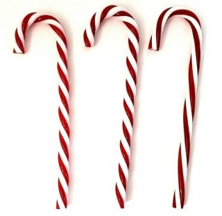 Candy Cane Christmas Ornaments Set Of 29 Red & White Acrylic 6 " Long