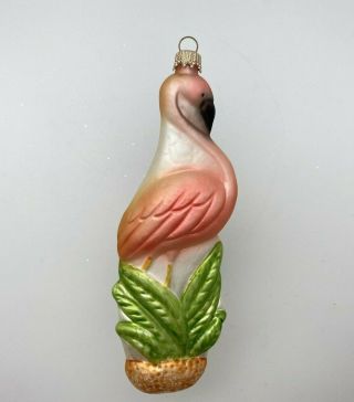 Glass Pink Flamingo 6 " Christmas Ornament Or Home Decor Ks Germany