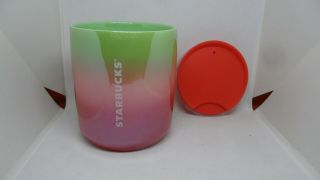 Holidays Starbucks Ombre Red Pink Green Ceramic Tumbler Holiday 2020 8oz Mug