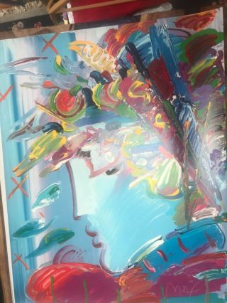 Peter Max Signed Numbered Serigraph 1988 Blushing Beauty Oop