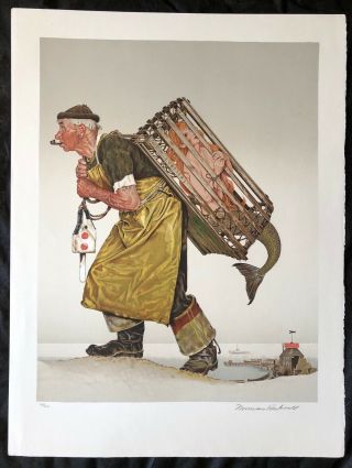 Norman Rockwell,  " Lobsterman " Signed Limited Edition
