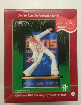 Carlton Cards 2001 Elvis Presley Burning Love Musical Christmas Ornament W/ Box