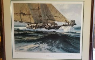 Thomas Hoyne Nautical Print " First Life " Framed Under Glass Signed Numbered