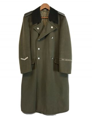 Vintage East German Nva Military Uniform Wool Trench Top Coat Gray Army