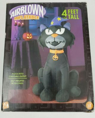 Halloween Airblown Inflatable Black Cat 4 Foot Tall Halloween Decorations Gemmy