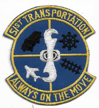 Us Air Force Theatre Made 51st Transportation Squadron Patch
