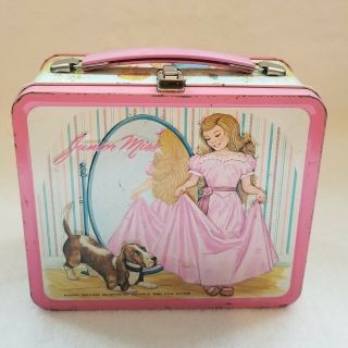Junior Miss Kids School Metal Lunch Box Kit With/thermos Aladdin Vintage