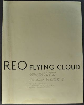1929 Reo Flying Cloud Mate Sedan Sales Brochure Folder 29