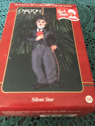 1997 Carlton Cards Heirloom Silent Star Charlie Chaplin Christmas Ornament