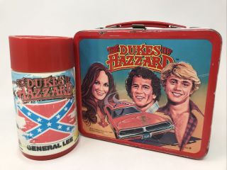 Aladdin The Dukes Of Hazzard Vintage Metal Lunch Box 1980 Tv Show With Thermos