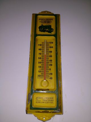 John Deere Outdoor Thermometer Rusty Gold