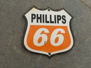 Porcelain Phillips 66 Enamel Sign 6 " X 6 " Inches