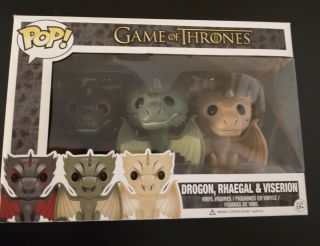 Funko Pop Game Of Thrones Drogon,  Rhaegal & Viserion Dragons 3 Pack