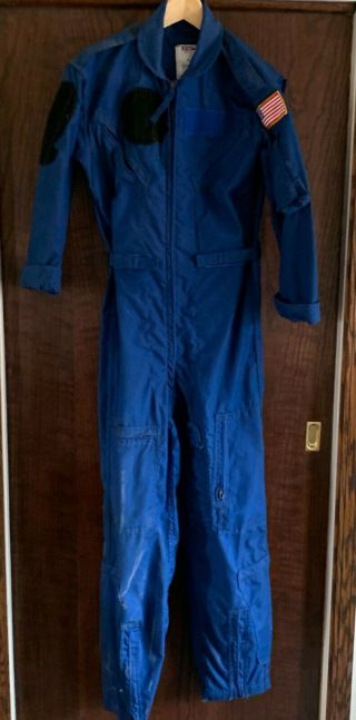 Vintage Blue Naval Aviator Nomex Flight Suit - Size 36r - Great Shape