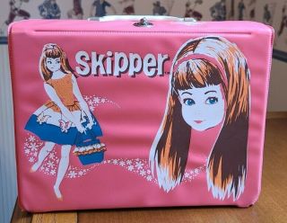 Vintage 1965 Skipper Vinyl Lunch Box,  Pink (mattel Barbie & Friends)
