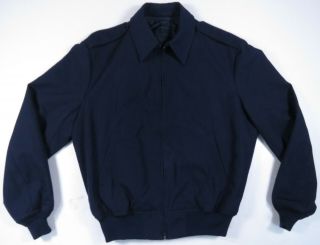 Vintage Us Military Usaf Wool Blend Blue Full Zip Deck Jacket 44 R With Liner