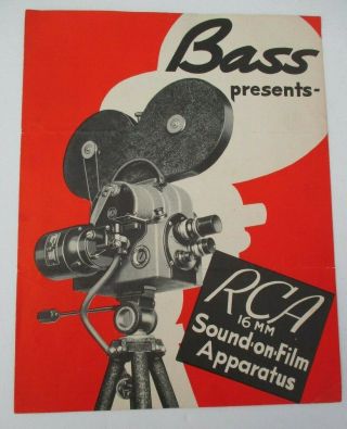 Bass Camera 16mm Sound On Film Apparatus,  Circa 1937,  Brochure
