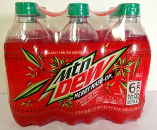 6 Pack Mountain Dew Merry Mash - Up 2020 Holiday Limited Edition 16 Oz