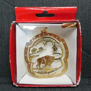 South Dakota Christmas Ornament Souvenir Nation ' s Treasures Brass Bison Buffalo 2