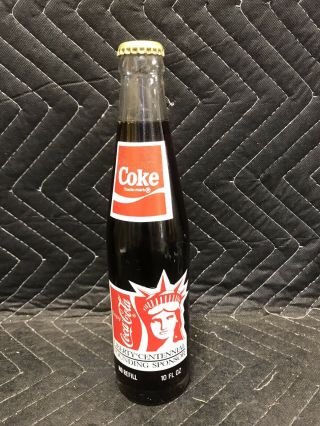 Manteca,  Ca 2nd July 4th Statue Of Liberty 1986 10oz Tall Coca - Cola Bottle