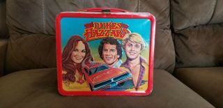 Vintage The Dukes Of Hazzard Metal Aladdin Lunch Box With Thermos 1980