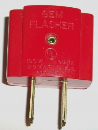 Vintage Red Gem Flasher Plug For Christmas Lights - Great