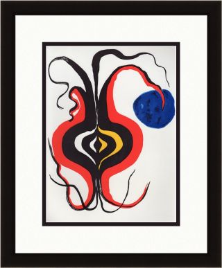 Bold 1966 Alexander Calder Color Lithograph " Calder Onion " Framed