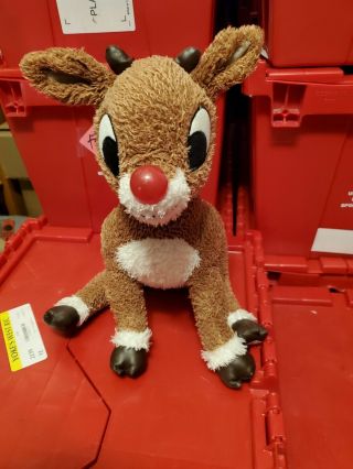 Vintage Rudolph The Red Nosed Reindeer Light Brown Plush Toy