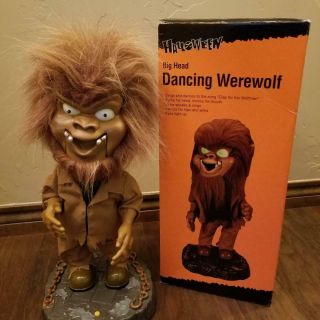 Gemmy Halloween Big Head Dancing Werewolf_sings " Clap For The Wolfman " _works