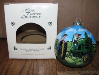 John Deere B Tractor Christmas Ornament Walter Haskell Hinton Lunch Time 3rd Jd