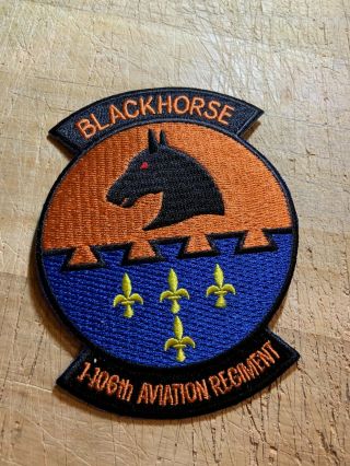 1980s/1990s? Us Army Patch - 1 - 106th Aviation Regiment - Blackhorse -